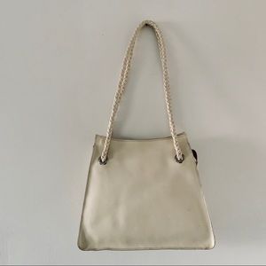 Gianni Conti Vintage Leather Creme Shoulder Bag